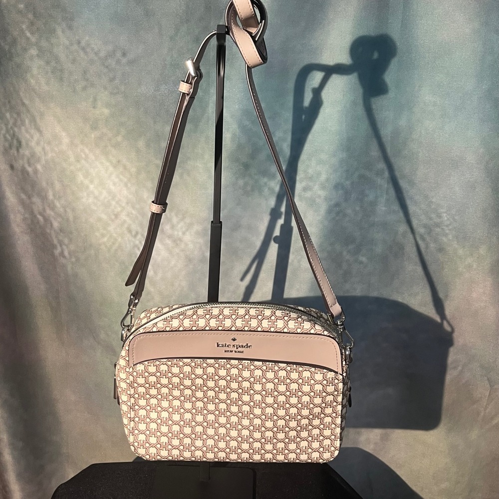 Kate Spade New York Spade Link Camera Bag Crossbody Beige Multi WKR00066